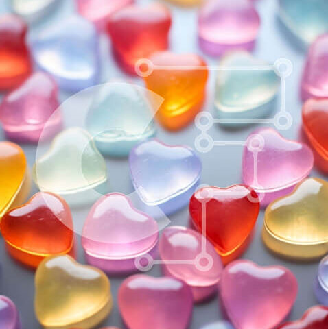 Intra Συλλεκτικό Ξύλινο Παζλ Plywood 4mm - Πολύχρωμη διάταξη καραμέλας σε σχήμα καρδιάς Σε Ξύλινο Κουτί - Διαστάσεις: 10x10 cm – 25 κομμάτια - Image 1