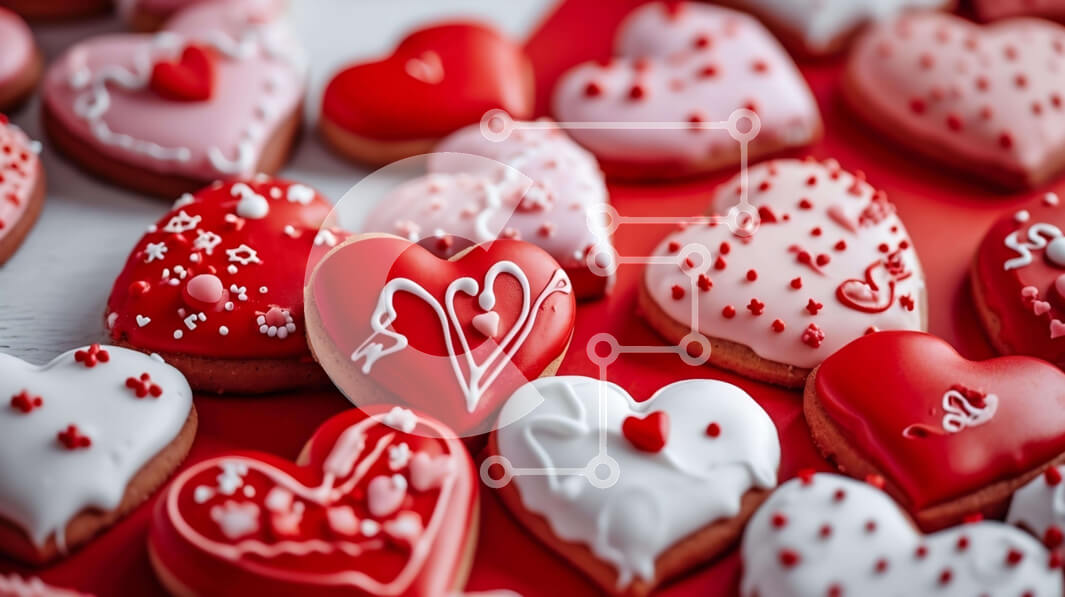 Intra Συλλεκτικό Ξύλινο Παζλ Plywood  4mm - Ομάδα μπισκότων για την ημέρα του Αγίου Βαλεντίνου σε σχήμα καρδιάς Σε Ξύλινο Κουτί - Διαστάσεις: 10x10 cm – 25 κομμάτια