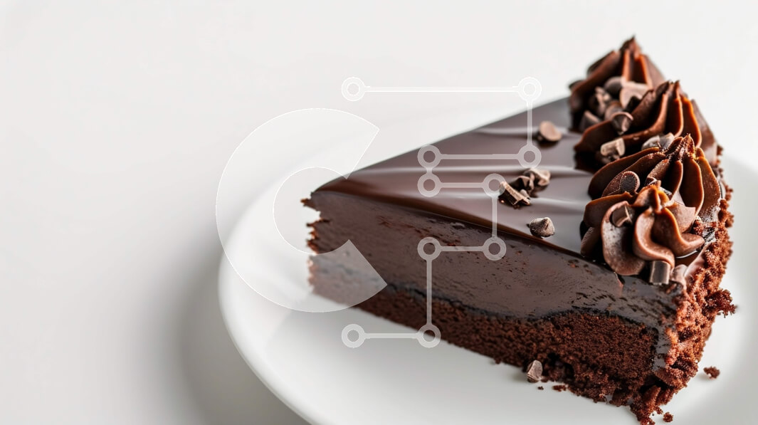 Intra Συλλεκτικό Ξύλινο Παζλ Plywood  4mm - Φέτα κέικ σοκολάτας σε λευκό πιάτο Σε Ξύλινο Κουτί - Διαστάσεις: 10x10 cm – 25 κομμάτια