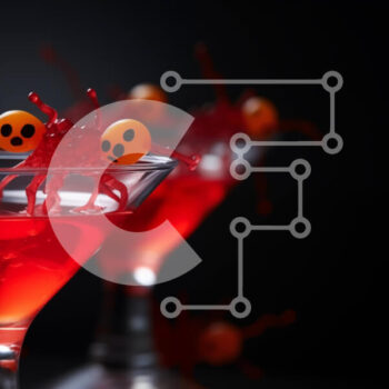 Intra Συλλεκτικό Ξύλινο Παζλ Plywood  4mm - Halloween Wine Martinis με γαρνιτούρα Spider Eyeball Σε Ξύλινο Κουτί - Διαστάσεις: 10x10 cm – 25 κομμάτια - Image 1