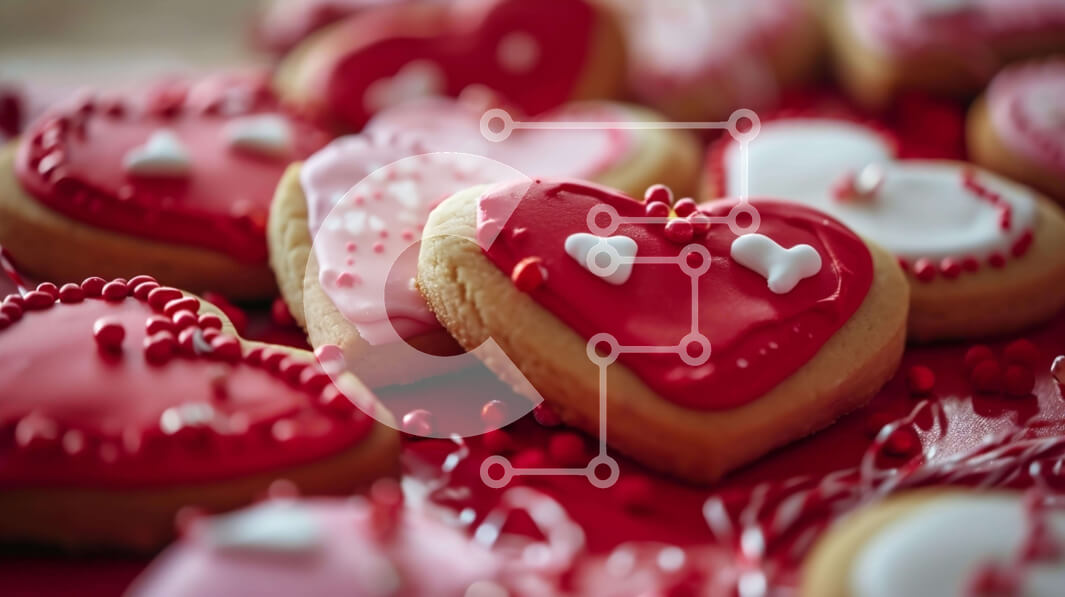 Intra Συλλεκτικό Ξύλινο Παζλ Plywood  4mm - Μπισκότα για την ημέρα του Αγίου Βαλεντίνου σε σχήμα καρδιάς Σε Ξύλινο Κουτί - Διαστάσεις: 10x10 cm – 25 κομμάτια