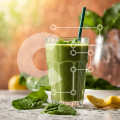 Intra Συλλεκτικό Ξύλινο Παζλ Plywood 4mm - Πράσινο Smoothie με φέτες λεμονιού Σε Ξύλινο Κουτί - Διαστάσεις: 10x10 cm – 25 κομμάτια - Image 1