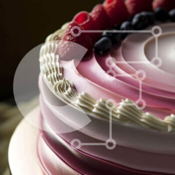 Intra Συλλεκτικό Ξύλινο Παζλ Plywood  4mm - Pink Frosted Cake με φρέσκα μούρα και White Frosting Σε Ξύλινο Κουτί - Διαστάσεις: 10x10 cm – 25 κομμάτια - Image 1