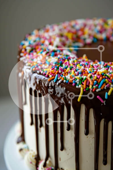 Intra Συλλεκτικό Ξύλινο Παζλ Plywood  4mm - Πολύχρωμο κέικ σοκολάτας με πασπάλισμα και γλάσο Σε Ξύλινο Κουτί - Διαστάσεις: 10x10 cm – 25 κομμάτια