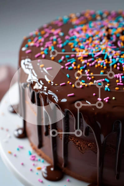 Intra Συλλεκτικό Ξύλινο Παζλ Plywood  4mm - Λαχταριστό κέικ σοκολάτας με πολύχρωμα ψεκάσματα Σε Ξύλινο Κουτί - Διαστάσεις: 10x10 cm – 25 κομμάτια