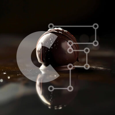 Intra Συλλεκτικό Ξύλινο Παζλ Plywood  4mm - Σοκολατένια μπάλα σε λιπαρή επιφάνεια με επικάλυψη ζάχαρης Σε Ξύλινο Κουτί - Διαστάσεις: 10x10 cm – 25 κομμάτια - Image 1