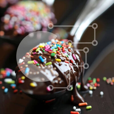 Intra Συλλεκτικό Ξύλινο Παζλ Plywood  4mm - Κουτάλι καλυμμένο με σοκολάτα με πολύχρωμα πασπάλισμα Σε Ξύλινο Κουτί - Διαστάσεις: 10x10 cm – 25 κομμάτια - Image 1