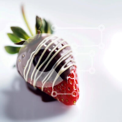 Intra Συλλεκτικό Ξύλινο Παζλ Plywood  4mm - Φράουλα καλυμμένη με σοκολάτα με λευκά πασπαλίσματα Σε Ξύλινο Κουτί - Διαστάσεις: 10x10 cm – 25 κομμάτια - Image 1