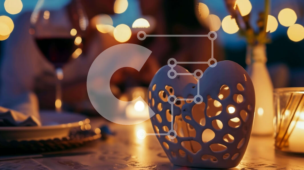 Intra Συλλεκτικό Ξύλινο Παζλ Plywood  4mm - Ρομαντικό τραπέζι δείπνου με κρασί και κεριά Σε Ξύλινο Κουτί - Διαστάσεις: 10x10 cm – 25 κομμάτια