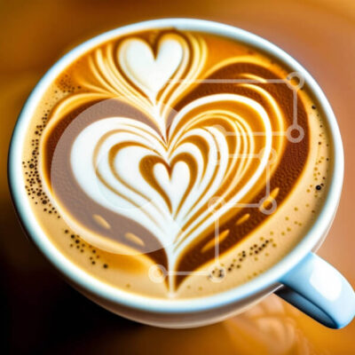 Intra Συλλεκτικό Ξύλινο Παζλ Plywood  4mm - Όμορφη κοντινή πλάνο φλιτζάνι καφέ με σχέδιο αφρού καρδιάς Σε Ξύλινο Κουτί - Διαστάσεις: 10x10 cm – 25 κομμάτια - Image 1