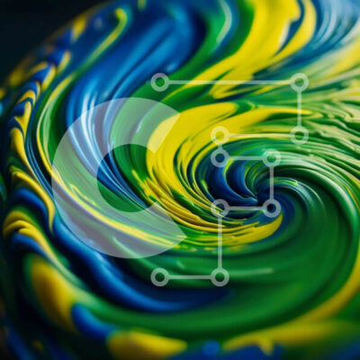 Intra Συλλεκτικό Ξύλινο Παζλ Plywood  4mm - Εύγευστο μπλε και κίτρινο στροβιλισμένο κέικ κινηματογράφηση σε πρώτο πλάνο Σε Ξύλινο Κουτί - Διαστάσεις: 10x10 cm – 25 κομμάτια - Image 1