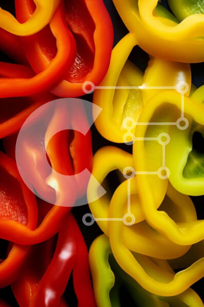 Intra Συλλεκτικό Ξύλινο Παζλ Plywood  4mm - Κοντινό πλάνο πολύχρωμων πιπεριών σε σχήμα καρδιάς Σε Ξύλινο Κουτί - Διαστάσεις: 10x10 cm – 25 κομμάτια