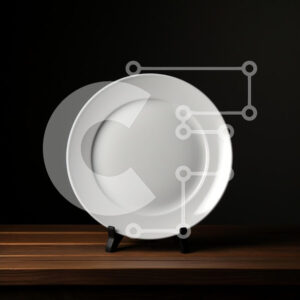 Intra Συλλεκτικό Ξύλινο Παζλ Plywood  4mm - Λευκό πιάτο σε ξύλινο τραπέζι Σε Ξύλινο Κουτί - Διαστάσεις: 10x10 cm – 25 κομμάτια