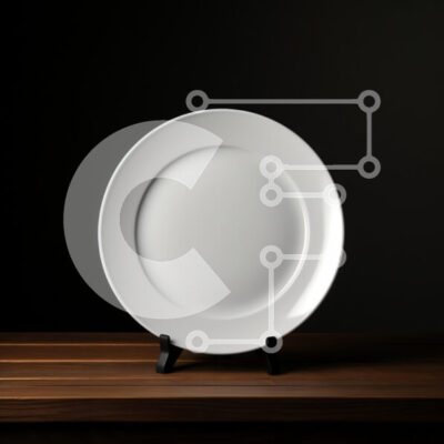 Intra Συλλεκτικό Ξύλινο Παζλ Plywood  4mm - Λευκό πιάτο σε ξύλινο τραπέζι Σε Ξύλινο Κουτί - Διαστάσεις: 10x10 cm – 25 κομμάτια - Image 1