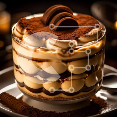 Intra Συλλεκτικό Ξύλινο Παζλ Plywood  4mm - Νόστιμο επιδόρπιο με στρώσεις σοκολάτας και πουτίγκας βανίλιας Σε Ξύλινο Κουτί - Διαστάσεις: 10x10 cm – 25 κομμάτια - Image 1