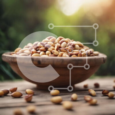 Intra Συλλεκτικό Ξύλινο Παζλ Plywood  4mm - Μπολ με ωμά φιστίκια σε ξύλινο τραπέζι Σε Ξύλινο Κουτί - Διαστάσεις: 10x10 cm – 25 κομμάτια - Image 1