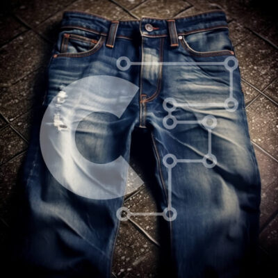 Intra Συλλεκτικό Ξύλινο Παζλ Plywood  4mm - Φθαρμένο και ταλαιπωρημένο μπλε τζιν με σκισίματα και ξεφτισμένες άκρες Σε Ξύλινο Κουτί - Διαστάσεις: 10x10 cm – 25 κομμάτια - Image 1