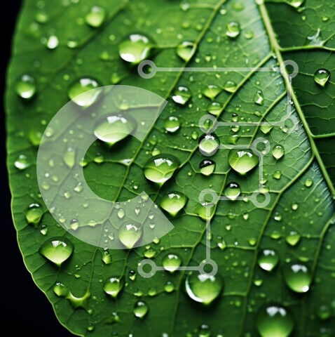 Intra Συλλεκτικό Ξύλινο Παζλ Plywood  4mm - Γκρο πλαν φωτογραφία ενός φύλλου με σταγονίδια νερού Σε Ξύλινο Κουτί - Διαστάσεις: 10x10 cm – 25 κομμάτια - Image 1