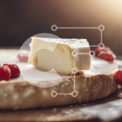 Intra Συλλεκτικό Ξύλινο Παζλ Plywood  4mm - Κομμάτι τυρί με Cranberries σε ξύλινη σανίδα Σε Ξύλινο Κουτί - Διαστάσεις: 10x10 cm – 25 κομμάτια - Image 1