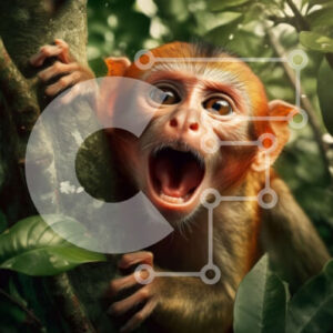 Intra Συλλεκτικό Ξύλινο Παζλ Plywood  4mm - Αξιολάτρευτη εικόνα ενός πιθήκου σε ένα κλαδί δέντρου σε μια ζούγκλα Σε Ξύλινο Κουτί - Διαστάσεις: 10x10 cm – 25 κομμάτια