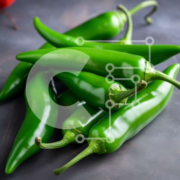 Intra Συλλεκτικό Ξύλινο Παζλ Plywood  4mm - Στοιβαγμένες πράσινες πιπεριές τσίλι σε σκοτεινή επιφάνεια Σε Ξύλινο Κουτί - Διαστάσεις: 10x10 cm – 25 κομμάτια