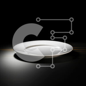 Intra Συλλεκτικό Ξύλινο Παζλ Plywood  4mm - Λευκό πιάτο σε σκοτεινή επιφάνεια Σε Ξύλινο Κουτί - Διαστάσεις: 10x10 cm – 25 κομμάτια