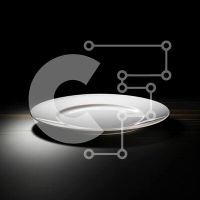 Intra Συλλεκτικό Ξύλινο Παζλ Plywood  4mm - Λευκό πιάτο σε σκοτεινή επιφάνεια Σε Ξύλινο Κουτί - Διαστάσεις: 10x10 cm – 25 κομμάτια - Image 1