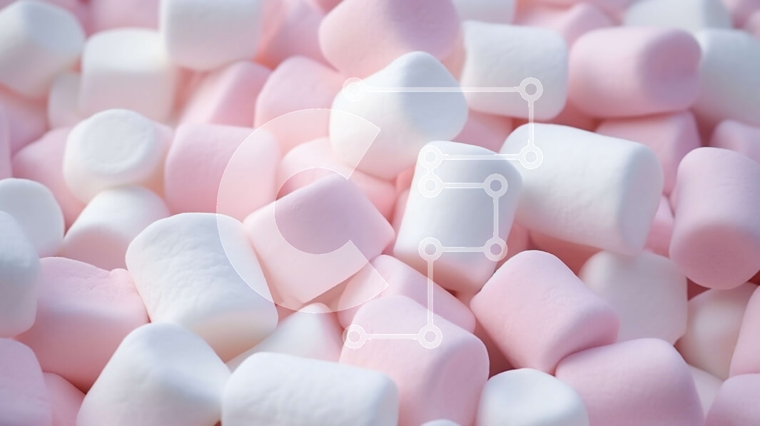 Intra Συλλεκτικό Ξύλινο Παζλ Plywood  4mm - Σωρός από ροζ και λευκά marshmallows Σε Ξύλινο Κουτί - Διαστάσεις: 10x10 cm – 25 κομμάτια