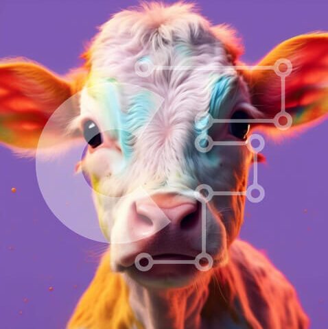 Intra Συλλεκτικό Ξύλινο Παζλ Plywood  4mm - Αξιολάτρευτη εικόνα ενός στίγματος μοσχαριού Σε Ξύλινο Κουτί - Διαστάσεις: 10x10 cm – 25 κομμάτια - Image 1