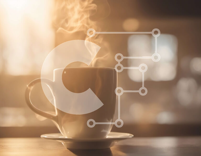 Intra Συλλεκτικό Ξύλινο Παζλ Plywood  4mm - Λευκό φλιτζάνι καφέ σε ξύλινο τραπέζι με φως του ήλιου Σε Ξύλινο Κουτί - Διαστάσεις: 10x10 cm – 25 κομμάτια