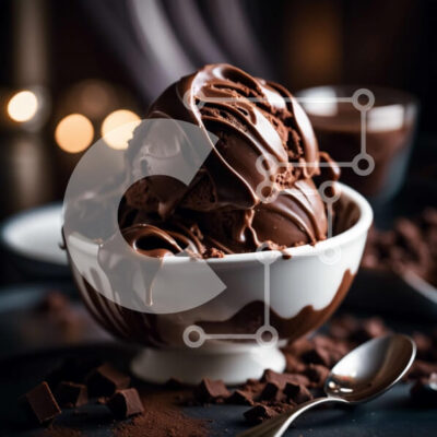 Intra Συλλεκτικό Ξύλινο Παζλ Plywood 4mm - Νόστιμο παγωτό σοκολάτα με ντεκαντέ σάλτσα σοκολάτας και αφράτη σαντιγί Σε Ξύλινο Κουτί - Διαστάσεις: 10x10 cm – 25 κομμάτια - Image 1