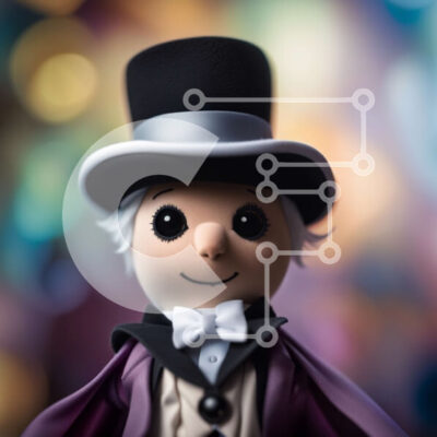 Intra Συλλεκτικό Ξύλινο Παζλ Plywood  4mm - Κομψή κούκλα με καπέλο και σμόκιν Σε Ξύλινο Κουτί - Διαστάσεις: 10x10 cm – 25 κομμάτια - Image 1