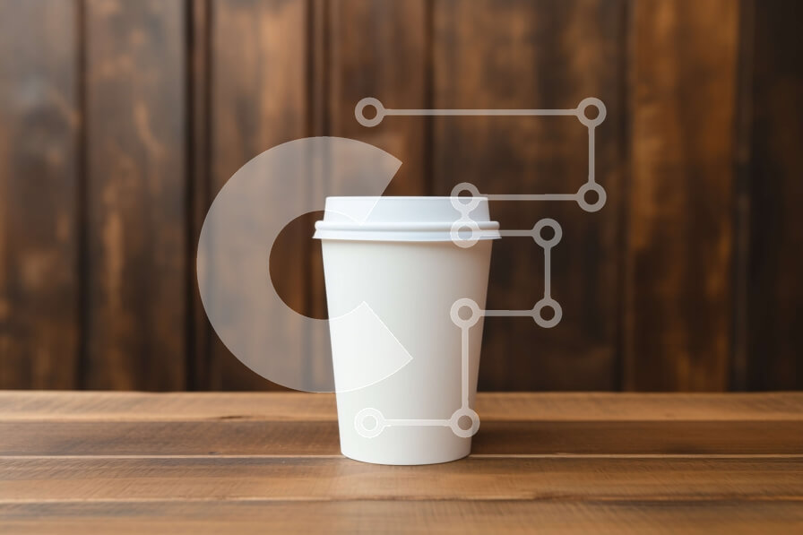 Intra Συλλεκτικό Ξύλινο Παζλ Plywood  4mm - Φλιτζάνι καφέ από Λευκή Βίβλο σε ξύλινο τραπέζι Σε Ξύλινο Κουτί - Διαστάσεις: 10x10 cm – 25 κομμάτια