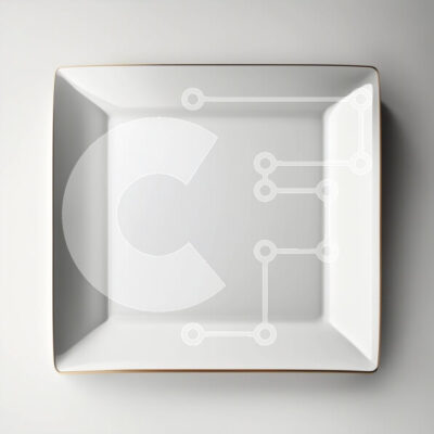 Intra Συλλεκτικό Ξύλινο Παζλ Plywood  4mm - Κομψό λευκό πιάτο με χρυσό χείλος Σε Ξύλινο Κουτί - Διαστάσεις: 10x10 cm – 25 κομμάτια - Image 1