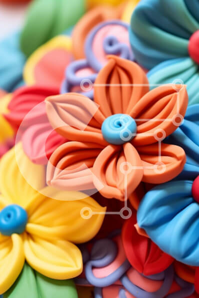 Intra Συλλεκτικό Ξύλινο Παζλ Plywood  4mm - Πολύχρωμα πλαστικά λουλούδια τοποθετημένα σε κύκλο Σε Ξύλινο Κουτί - Διαστάσεις: 10x10 cm – 25 κομμάτια