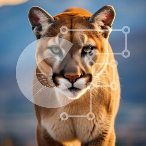 Intra Συλλεκτικό Ξύλινο Παζλ Plywood  4mm - Όμορφη εικόνα ενός ορεινού λιονταριού στο φυσικό του περιβάλλον Σε Ξύλινο Κουτί - Διαστάσεις: 10x10 cm – 25 κομμάτια - Image 1