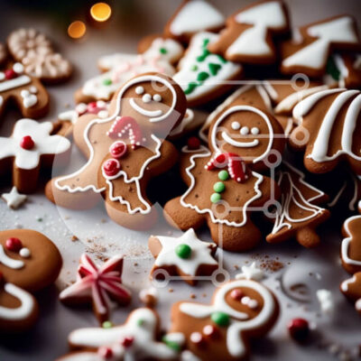 Intra Συλλεκτικό Ξύλινο Παζλ Plywood  4mm - Λαχταριστά μπισκότα μελόψωμο με γιορτινά στολίδια Σε Ξύλινο Κουτί - Διαστάσεις: 10x10 cm – 25 κομμάτια - Image 1