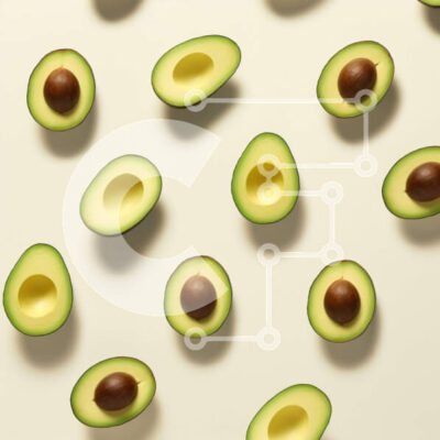 Intra Συλλεκτικό Ξύλινο Παζλ Plywood 4mm - Κύκλος αβοκάντο σε φέτες σε άσπρο φόντο Σε Ξύλινο Κουτί - Διαστάσεις: 10x10 cm – 25 κομμάτια - Image 1