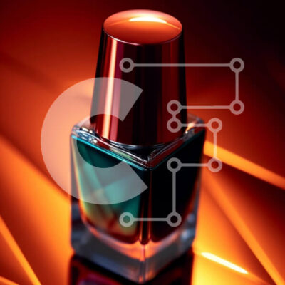 Intra Συλλεκτικό Ξύλινο Παζλ Plywood  4mm - Ζωντανό βερνίκι νυχιών στο τραπέζι με κόκκινο φόντο Σε Ξύλινο Κουτί - Διαστάσεις: 10x10 cm – 25 κομμάτια - Image 1