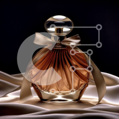 Intra Συλλεκτικό Ξύλινο Παζλ Plywood 4mm - Κομψό χρυσό μπουκάλι αρώματος με φιόγκο Σε Ξύλινο Κουτί - Διαστάσεις: 10x10 cm – 25 κομμάτια - Image 1