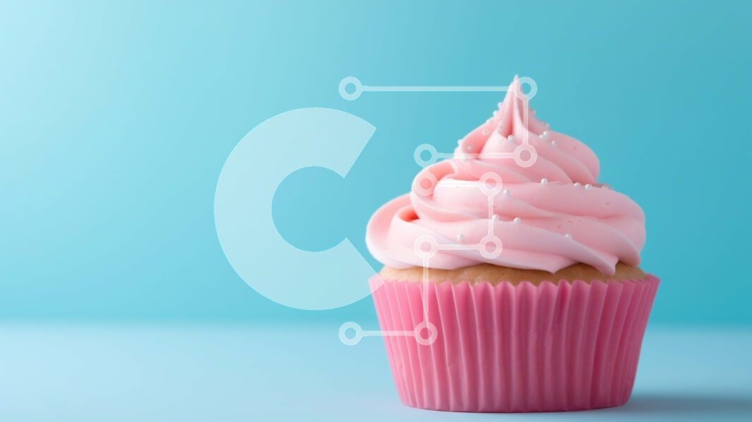 Intra Συλλεκτικό Ξύλινο Παζλ Plywood  4mm - Ροζ Cupcake με άσπρο πάγωμα σε μπλε φόντο Σε Ξύλινο Κουτί - Διαστάσεις: 10x10 cm – 25 κομμάτια