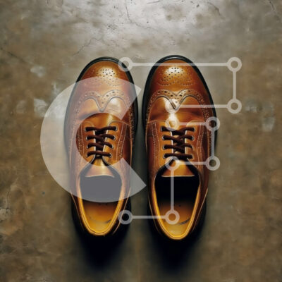 Intra Συλλεκτικό Ξύλινο Παζλ Plywood  4mm - Κομψά και κλασικά καφέ δερμάτινα παπούτσια με κορδόνια Σε Ξύλινο Κουτί - Διαστάσεις: 10x10 cm – 25 κομμάτια - Image 1