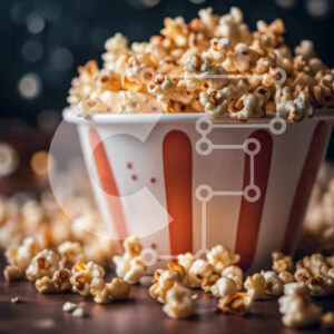 Intra Συλλεκτικό Ξύλινο Παζλ Plywood  4mm - Νόστιμο μπολ ποπ κορν με ποικιλία πυρήνων Σε Ξύλινο Κουτί - Διαστάσεις: 10x10 cm – 25 κομμάτια