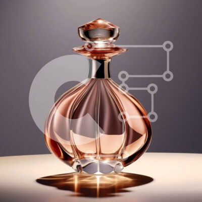 Intra Συλλεκτικό Ξύλινο Παζλ Plywood  4mm - Κομψό και μοντέρνο ροζ μπουκάλι αρώματος σε ένα φυσικό ξύλινο τραπέζι Σε Ξύλινο Κουτί - Διαστάσεις: 10x10 cm – 25 κομμάτια - Image 1