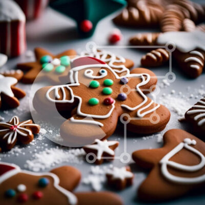 Intra Συλλεκτικό Ξύλινο Παζλ Plywood  4mm - Λαχταριστά μπισκότα μελόψωμο με γιορτινά στολίδια Σε Ξύλινο Κουτί - Διαστάσεις: 10x10 cm – 25 κομμάτια - Image 1