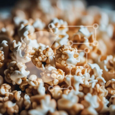 Intra Συλλεκτικό Ξύλινο Παζλ Plywood  4mm - Εύγευστο μπολ ποπ κορν κινηματογράφηση σε πρώτο πλάνο με λευκούς και κίτρινους πυρήνες Σε Ξύλινο Κουτί - Διαστάσεις: 10x10 cm – 25 κομμάτια - Image 1