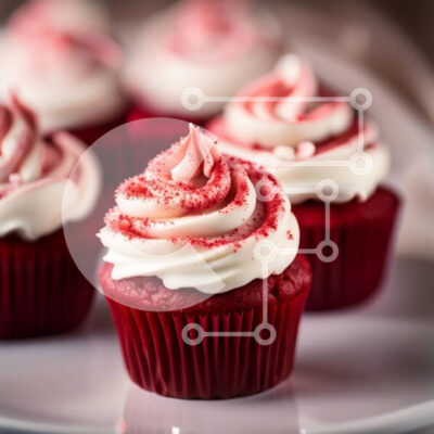 Intra Συλλεκτικό Ξύλινο Παζλ Plywood  4mm – Λαχταριστά Red Velvet Cupcakes με Λευκό Πάγωμα – Κοντινή θέα Σε Ξύλινο Κουτί – Διαστάσεις: 10×10 cm – 25 κομμάτια