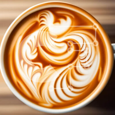 Intra Συλλεκτικό Ξύλινο Παζλ Plywood  4mm - Κομψό λευκό φλιτζάνι καφέ με σχέδιο στροβιλισμού πουλιών Σε Ξύλινο Κουτί - Διαστάσεις: 10x10 cm – 25 κομμάτια - Image 1