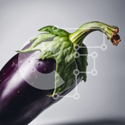 Intra Συλλεκτικό Ξύλινο Παζλ Plywood  4mm - Φρέσκια και ώριμη μοβ μελιτζάνα σε γκρι φόντο Σε Ξύλινο Κουτί - Διαστάσεις: 10x10 cm – 25 κομμάτια - Image 1