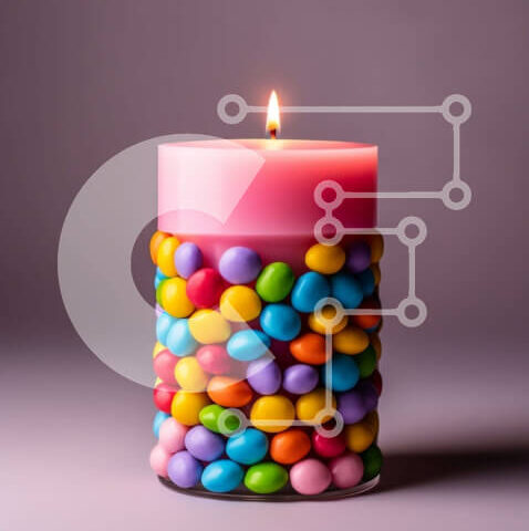 Intra Συλλεκτικό Ξύλινο Παζλ Plywood  4mm - Νόστιμη εικόνα ενός πολύχρωμου κέικ με ψεκασμούς Σε Ξύλινο Κουτί - Διαστάσεις: 10x10 cm – 25 κομμάτια - Image 1